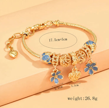 1 Piece Fashion Flower Alloy Steel Inlay Rhinestones Women's Bracelets