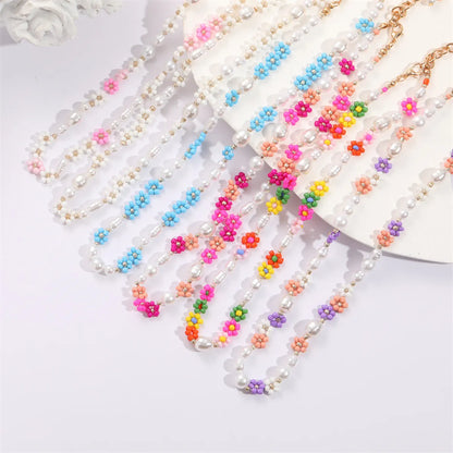 1 Piece Fashion Flower Seed Bead Plating Women's Necklace