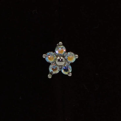 1 Piece Fashion Flower Stainless Steel Plating Inlay Zircon Ear Studs