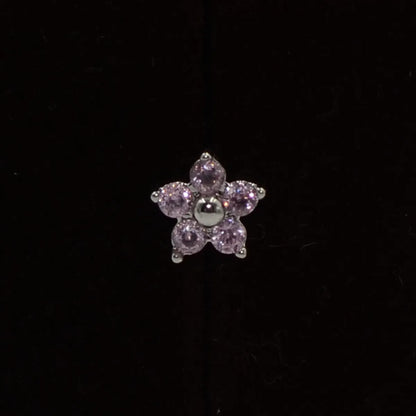 1 Piece Fashion Flower Stainless Steel Plating Inlay Zircon Ear Studs