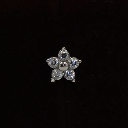 1 Piece Fashion Flower Stainless Steel Plating Inlay Zircon Ear Studs