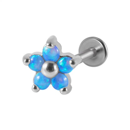 1 Piece Fashion Flower Stainless Steel Plating Inlay Zircon Ear Studs