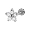 1 Piece Fashion Flower Stainless Steel Plating Inlay Zircon Ear Studs