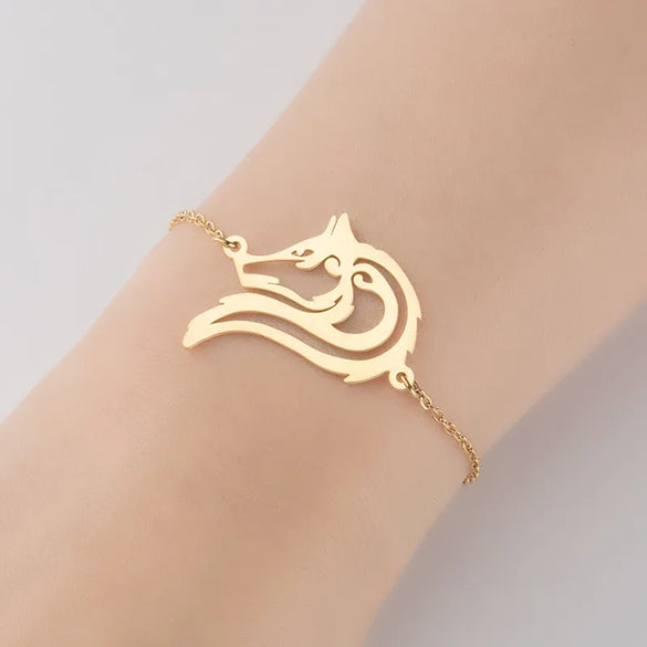 1 Piece Fashion Fox  Stainless Steel Plating Hollow Out Bracelets