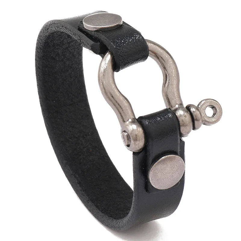 1 Piece Fashion Geometric Alloy Cowhide Men'S Bracelets