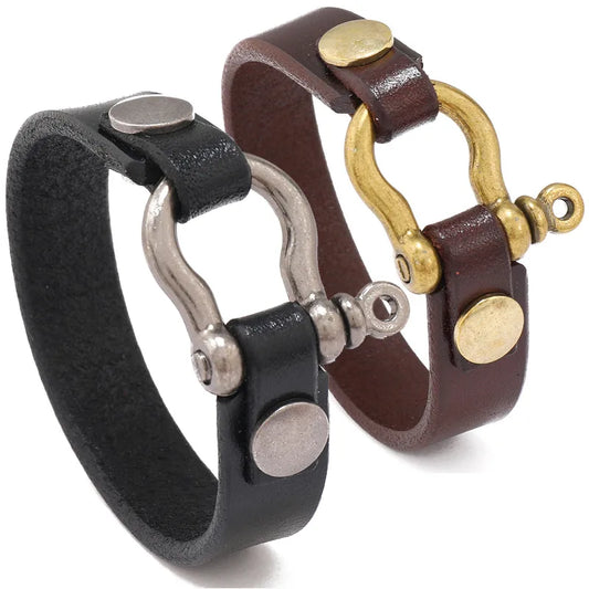 1 Piece Fashion Geometric Alloy Cowhide Men'S Bracelets