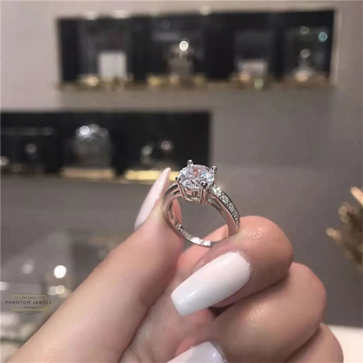 1 Piece Fashion Geometric Alloy Plating Rhinestones Women's Rings