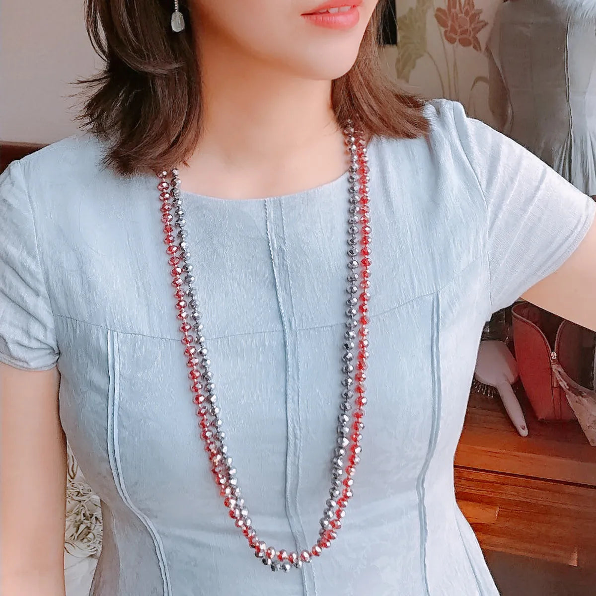 1 Piece Fashion Geometric Artificial Crystal Beaded Women's Necklace