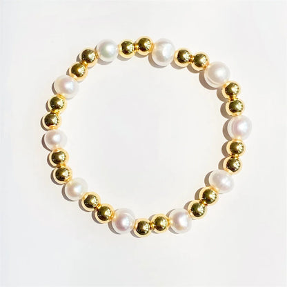 1 Piece Fashion Geometric Freshwater Pearl Plating Bracelets