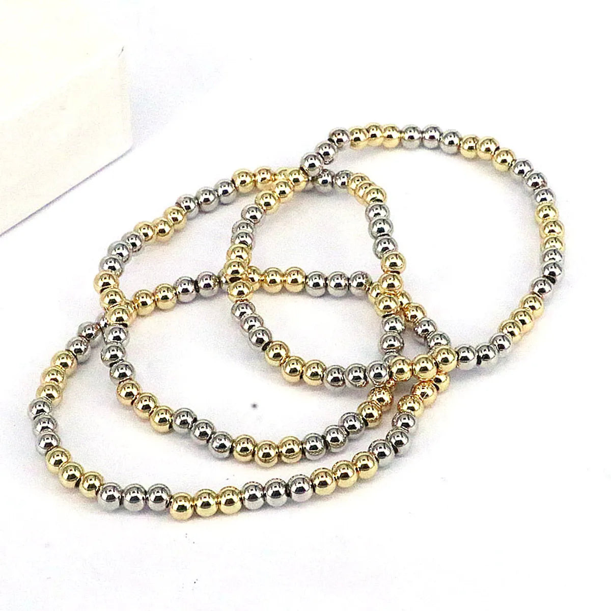 Fashion Geometric Round Copper Gold Plated Bracelets In Bulk