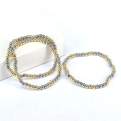 Fashion Geometric Round Copper Gold Plated Bracelets In Bulk