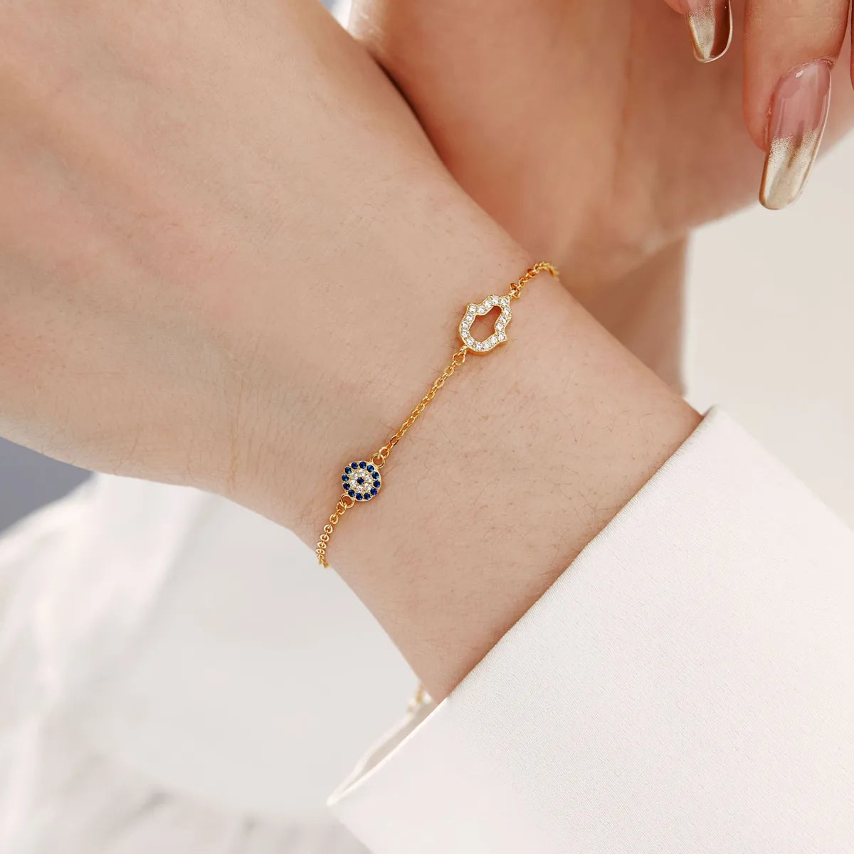 1 Piece Fashion Geometric Sterling Silver Plating Zircon Bracelets