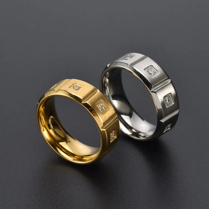 1 Piece Fashion Geometric Titanium Steel Plating Rings