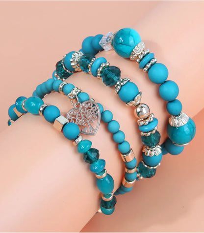 1 Piece Fashion Heart Shape Alloy Glass Beaded Women'S Bracelets