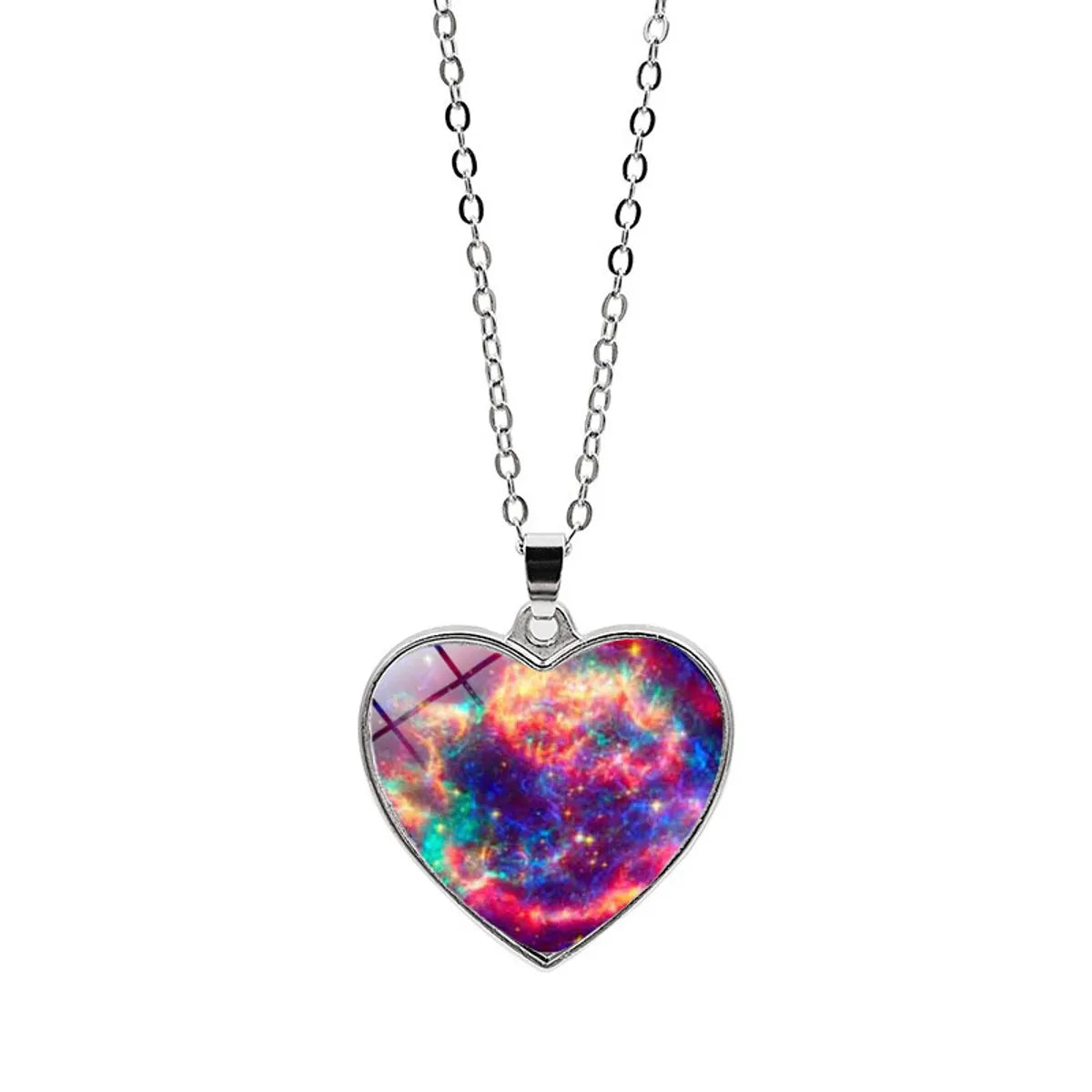 1 Piece Fashion Heart Shape Alloy Glass Plating Unisex Pendant Necklace