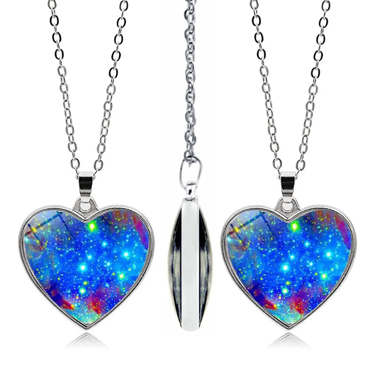 1 Piece Fashion Heart Shape Alloy Glass Plating Unisex Pendant Necklace