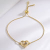 1 Piece Fashion Heart Shape Butterfly Copper Inlay Zircon Bracelets