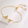 1 Piece Fashion Heart Shape Butterfly Copper Inlay Zircon Bracelets