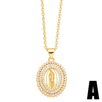 1 Piece Fashion Heart Shape Copper Inlay Zircon Pendant Necklace