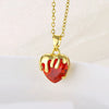 Stainless Steel Brass Fashion Plating Inlay Heart Shape Zircon Pendant Necklace