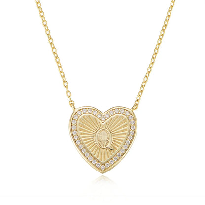 1 Piece Fashion Heart Shape Sterling Silver Plating Zircon Necklace