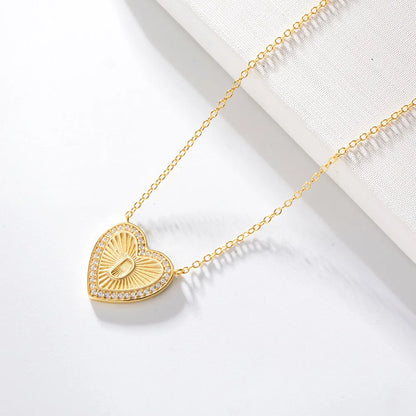 1 Piece Fashion Heart Shape Sterling Silver Plating Zircon Necklace