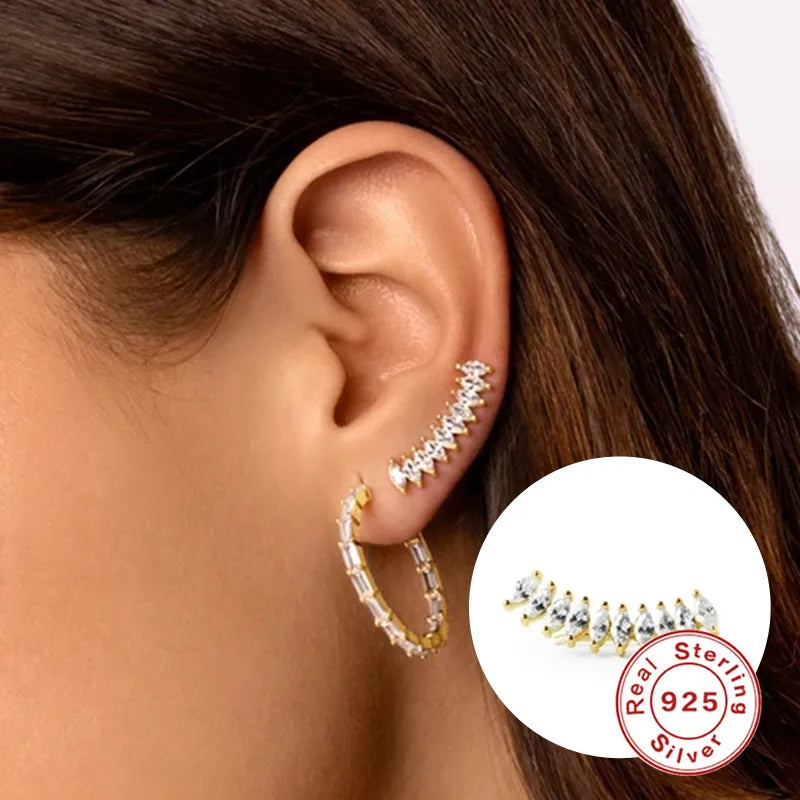 1 Piece Fashion Horse Eye Silver Plating Inlay Zircon Ear Studs