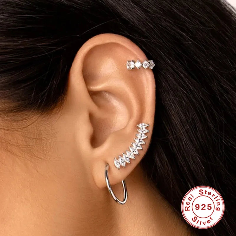 1 Piece Fashion Horse Eye Silver Plating Inlay Zircon Ear Studs