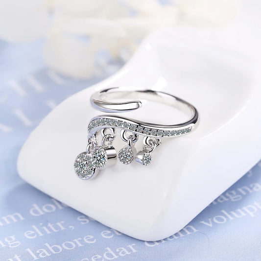 1 Piece Fashion Irregular Copper Inlay Zircon Open Ring