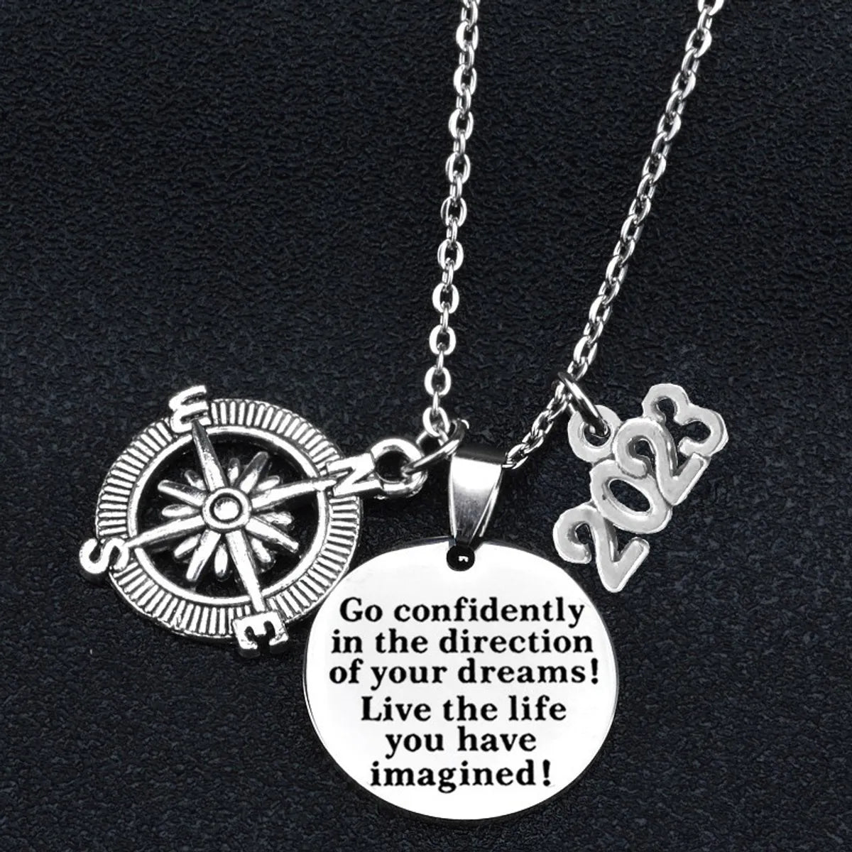 1 Piece Fashion Letter Compass Stainless Steel Alloy Polishing Unisex Pendant Necklace