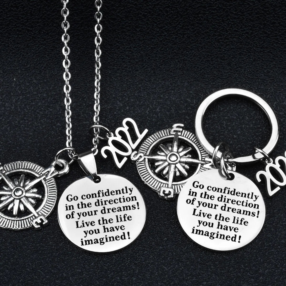 1 Piece Fashion Letter Compass Stainless Steel Alloy Polishing Unisex Pendant Necklace