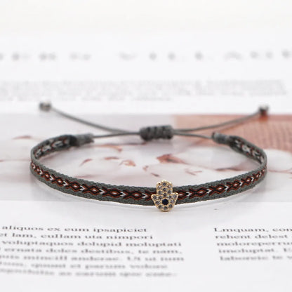 1 Piece Fashion Letter Devil'S Eye Copper Knitting Inlay Zircon Bracelets