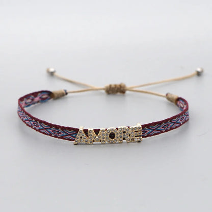 1 Piece Fashion Letter Devil'S Eye Copper Knitting Inlay Zircon Bracelets