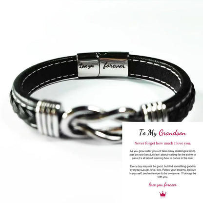 1 Piece Fashion Letter Pu Leather Alloy Men'S Bracelets