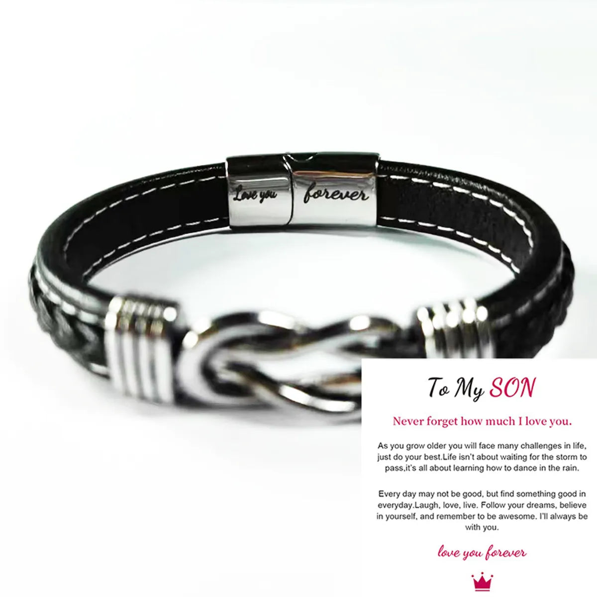 1 Piece Fashion Letter Pu Leather Alloy Men'S Bracelets