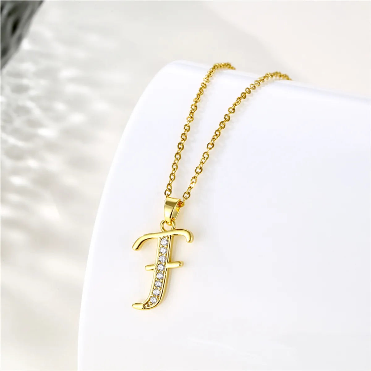 1 Piece Fashion Letter Stainless Steel Titanium Steel Plating Inlay Zircon Pendant Necklace