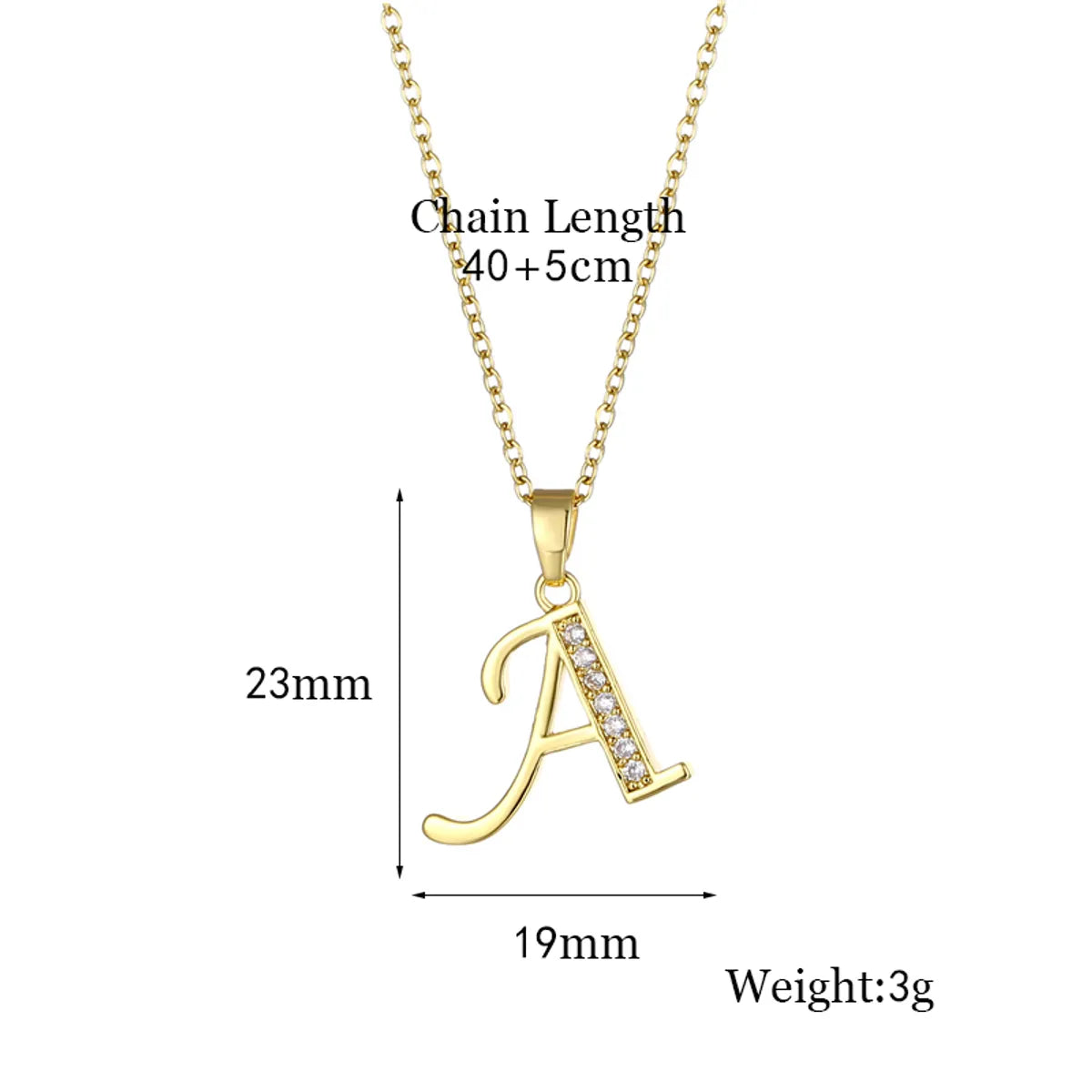 1 Piece Fashion Letter Stainless Steel Titanium Steel Plating Inlay Zircon Pendant Necklace