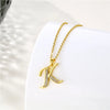 Fashion Letter Stainless Steel Titanium Steel Plating Inlay Zircon 18k Gold Plated Gold Plated Pendant Necklace