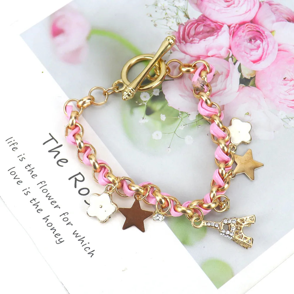 1 Piece Fashion Letter Star Alloy Plating Rhinestones Women'S Bracelets