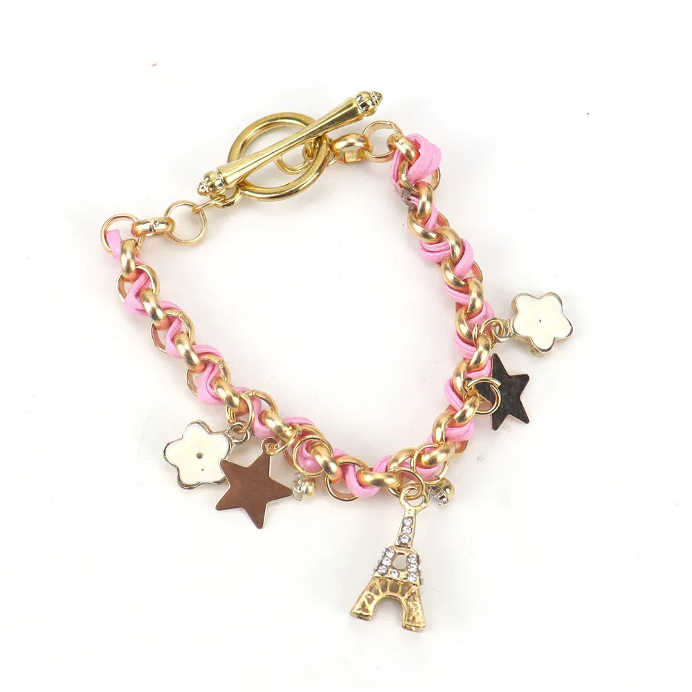 1 Piece Fashion Letter Star Alloy Plating Rhinestones Women'S Bracelets