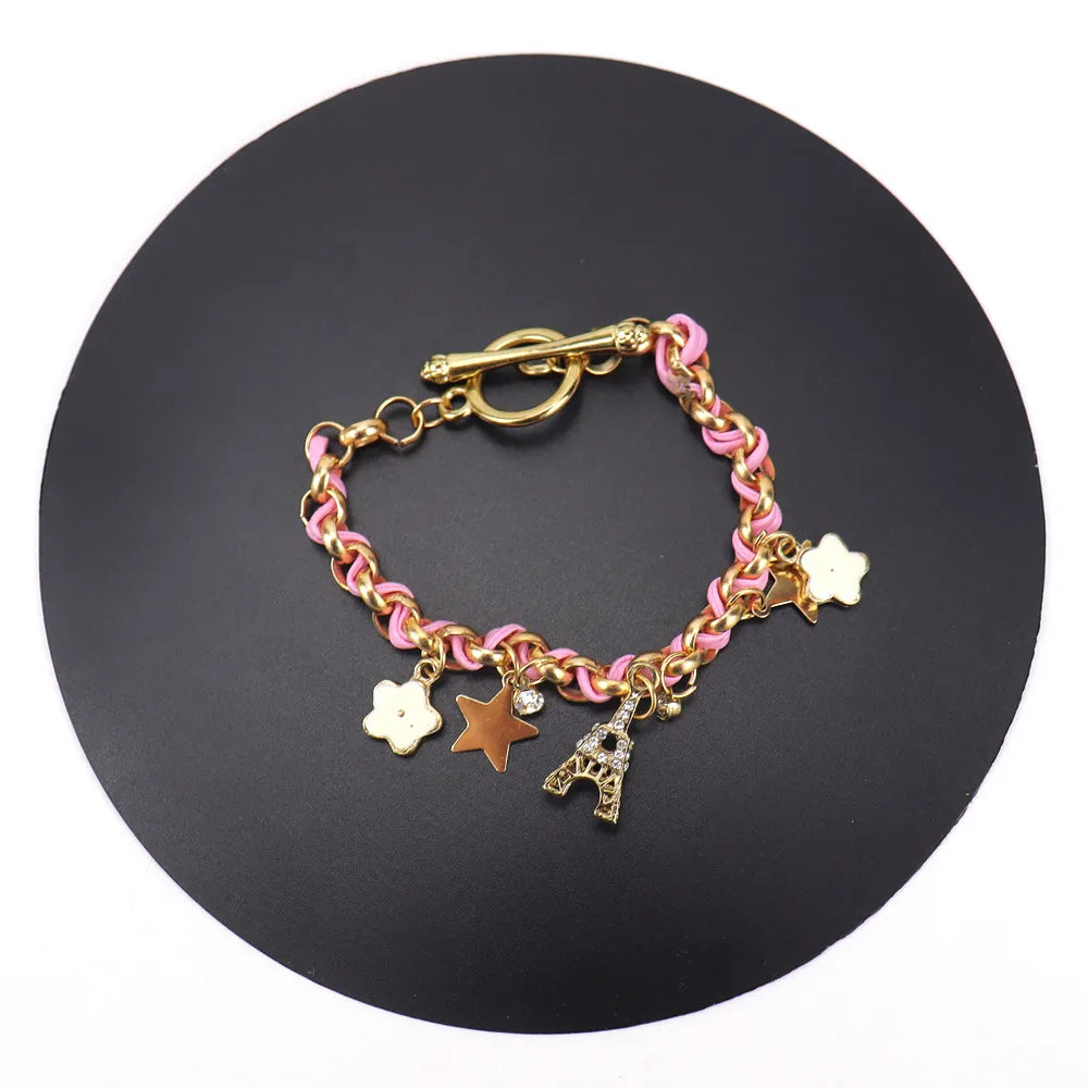 1 Piece Fashion Letter Star Alloy Plating Rhinestones Women'S Bracelets