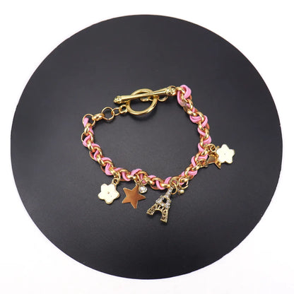 1 Piece Fashion Letter Star Alloy Plating Rhinestones Women'S Bracelets