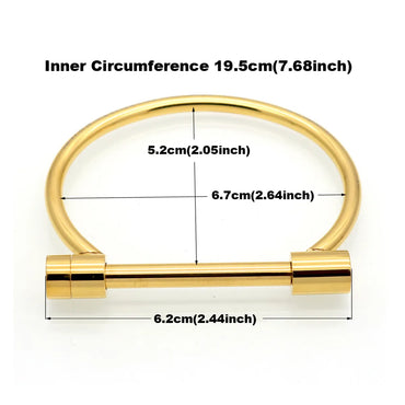 Fashion Letter 304 Stainless Steel Plating 18K Gold Plated Unisex Bangle