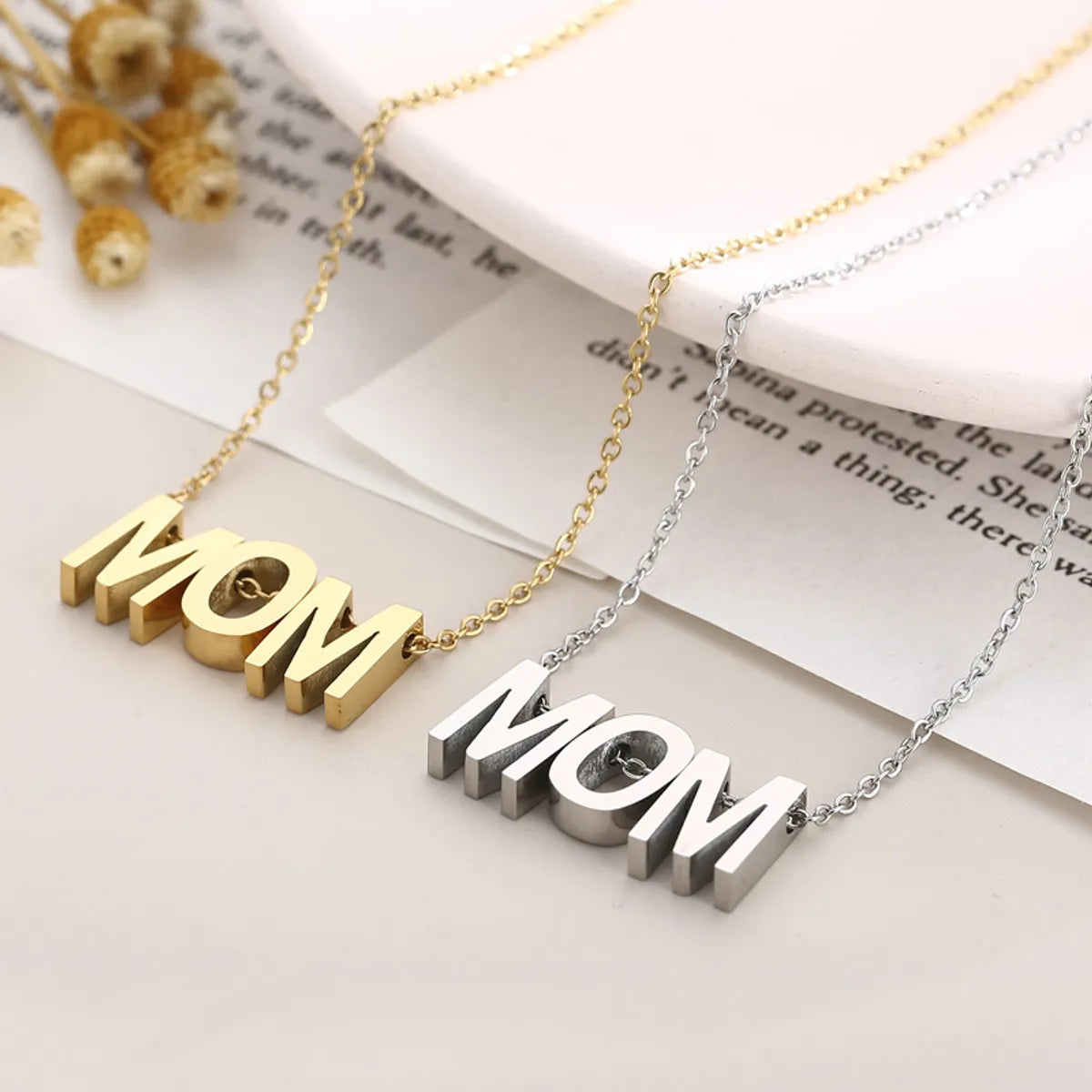 1 Piece Fashion Letter Titanium Steel Plating Pendant Necklace