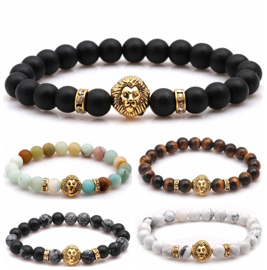 Fashion Lion Natural Stone Beaded Bracelets