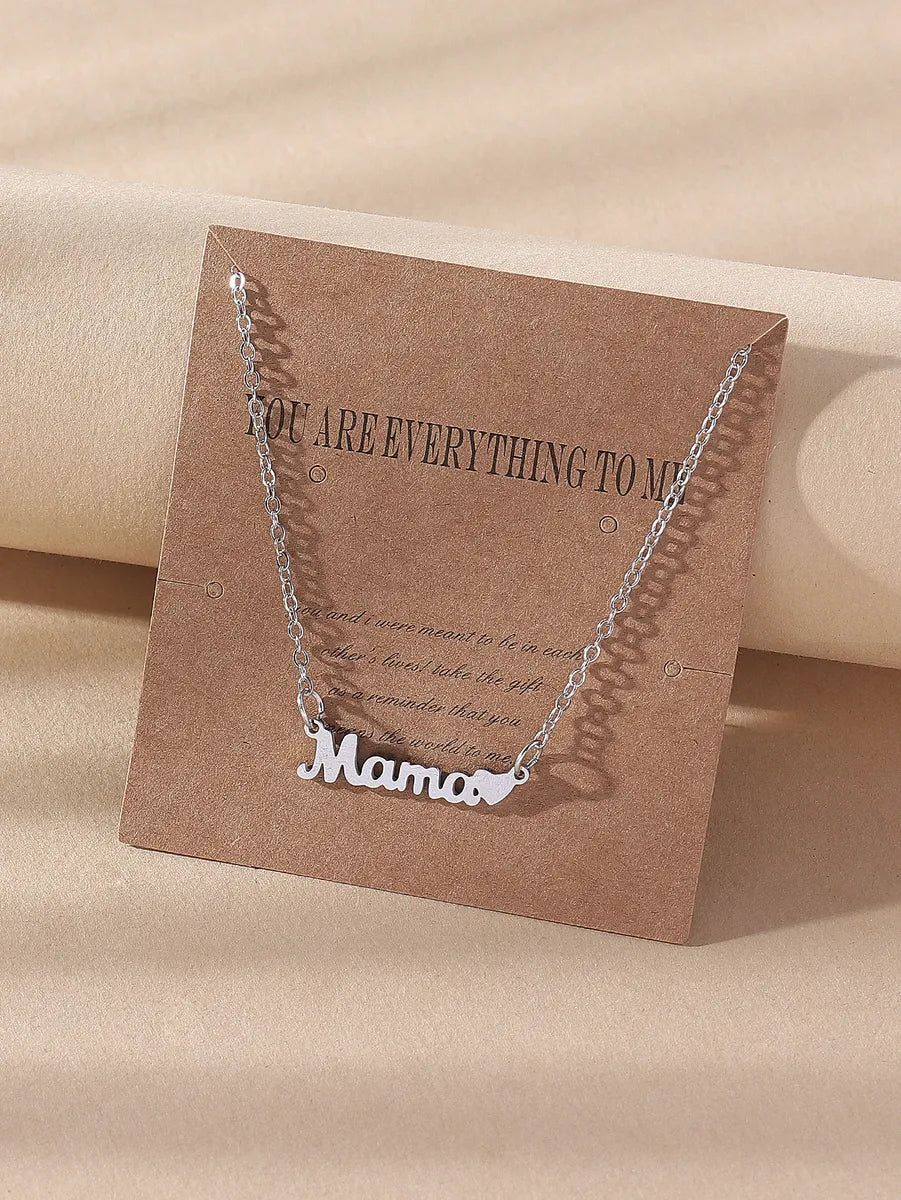 Fashion Mama Letter Stainless Steel Plating Necklace