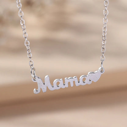 Fashion Mama Letter Stainless Steel Plating Necklace