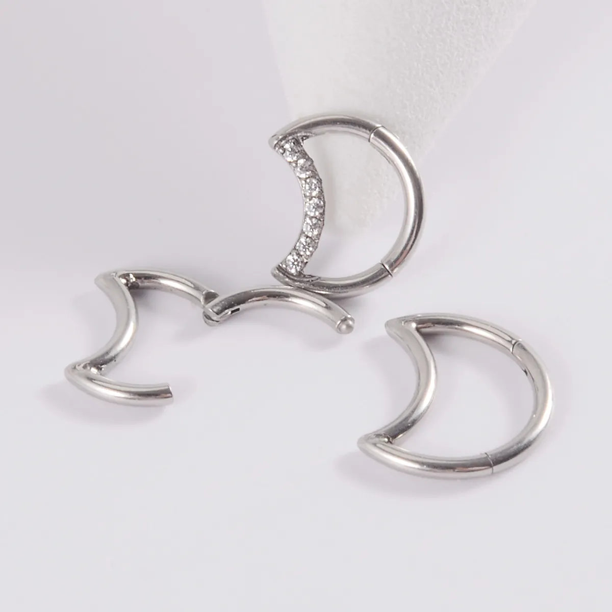 Fashion Moon Water Droplets Metal Inlay Zircon Nose Ring Nose Studs