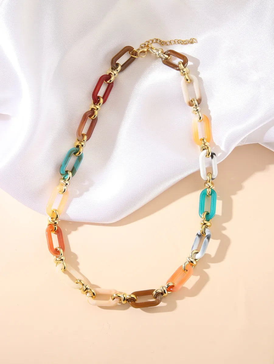 1 Piece Fashion Multicolor Resin Chain Women'S Necklace