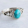 1 Piece Fashion Oval Alloy Plating Hollow Out Inlay Turquoise Women's Rings